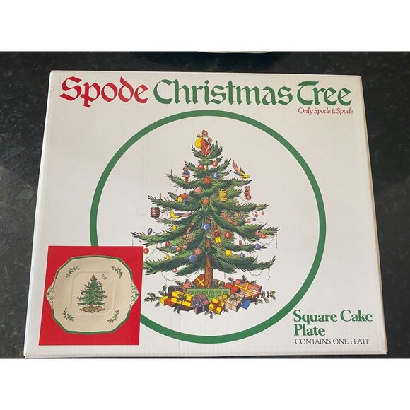 Spode Christmas Tree Square Cake Plate, S3324-U, Box Included - Picture 9 of 10